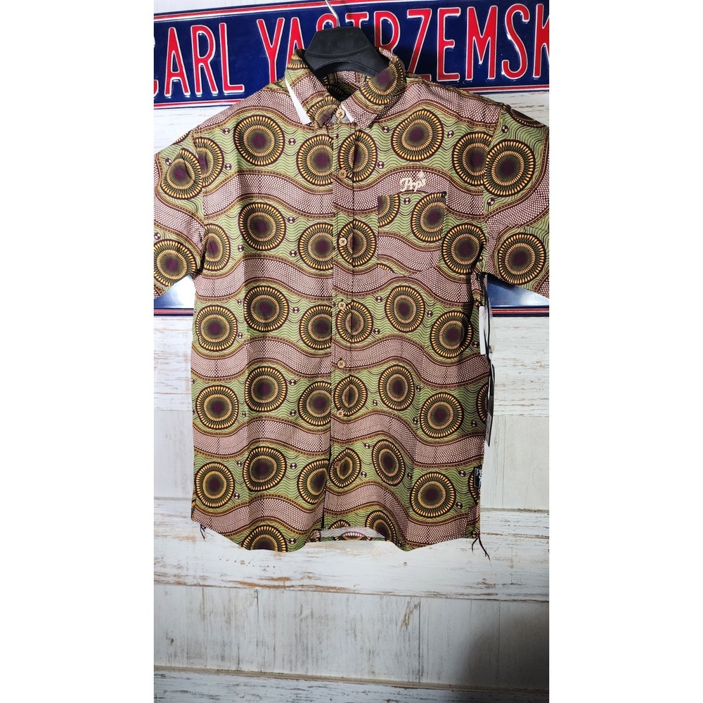 NWT Men's PRPS Goods & Co Soul Short Sleeve Button-Down Cotton Shirt Size L @98